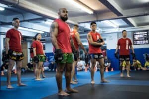 Martial arts fighters in training at Kings Combat Fitness gym.