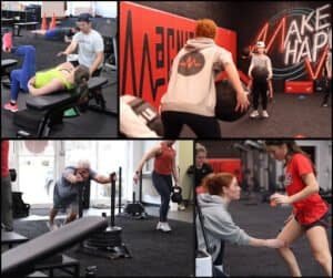 People engaging in strength and power workouts at FindBoxing gym.