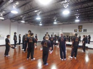 Group martial arts training session at NY Martial Arts Academy Long Island.