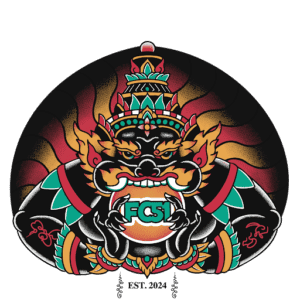 Colorful tattoo-style dragon logo for FC51 Striking and Fitness.