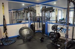 Gym equipment at The Elite Training Center for boxing and fitness training.