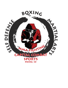 Boxing logo featuring a masked fighter with a red hoodie and black gloves.