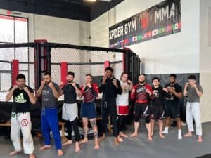 Group of fighters in Jiu-Jitsu training at Spider Gym MMA.