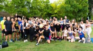 Group of diverse athletes and trainers at Limit Lifters Elite Training.