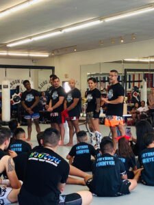 Boxing trainers and students at Fight Solutions HQ seminar.