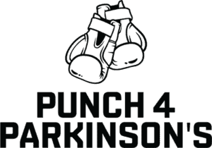 Boxing gloves symbolizing Parkinson's awareness and fitness.